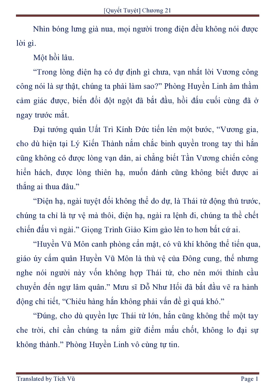 Quyt Tuyệt Chương 21 - 01